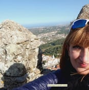 Alonga Travel the author on a hill overlooking National Palace of Sintra