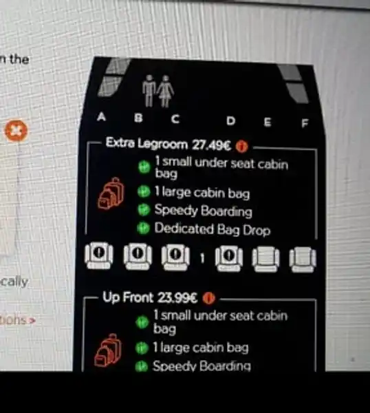 EasyJet offering 27 euro fee for Extra Legroom ticket