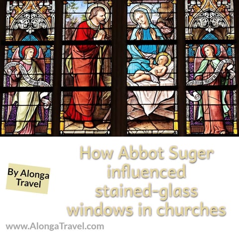 Colorful stained glass window in a church