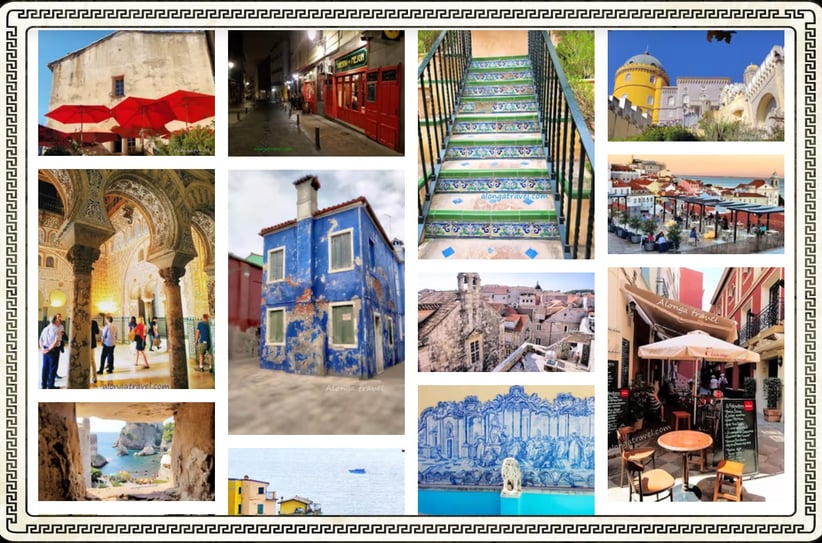 A collage with many beautiful scenes from very picturesque European destinations I have visited